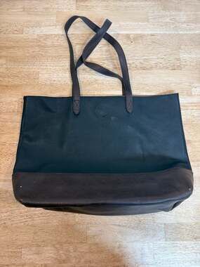 SevenDays Faux Leather Tote  in Black and Brown